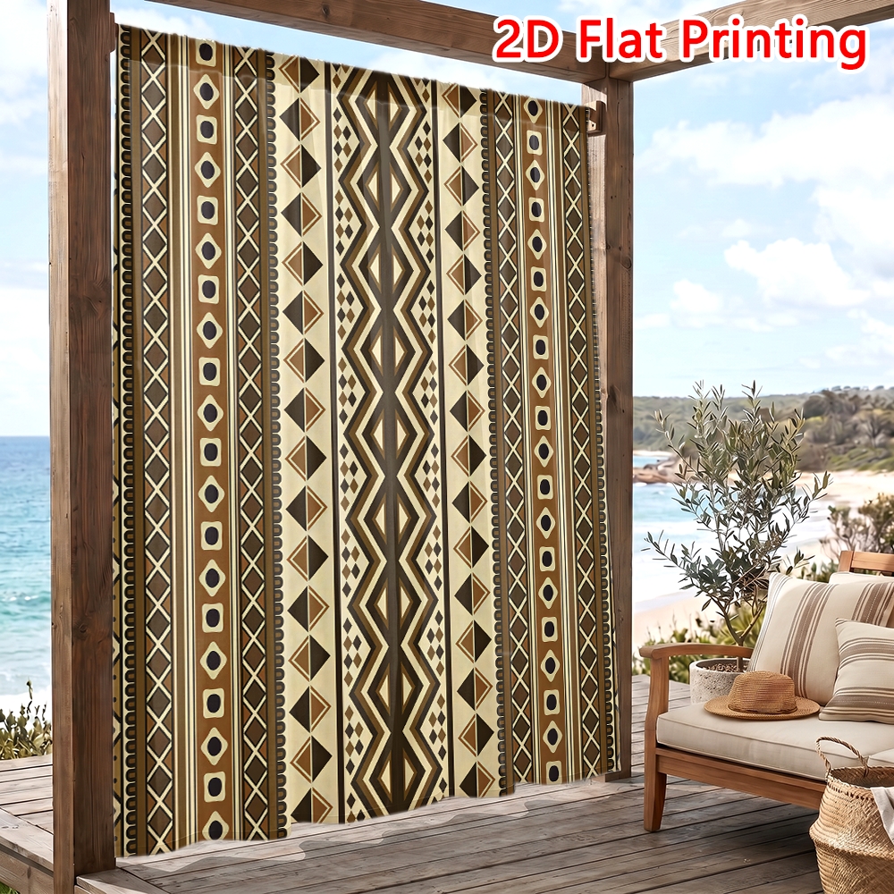 TEMU 1 pièce Rideaux semi-extérieurs pour patios, panneaux de protection UV et résistants à la décoloration avec UV, panneaux d'intimité pour