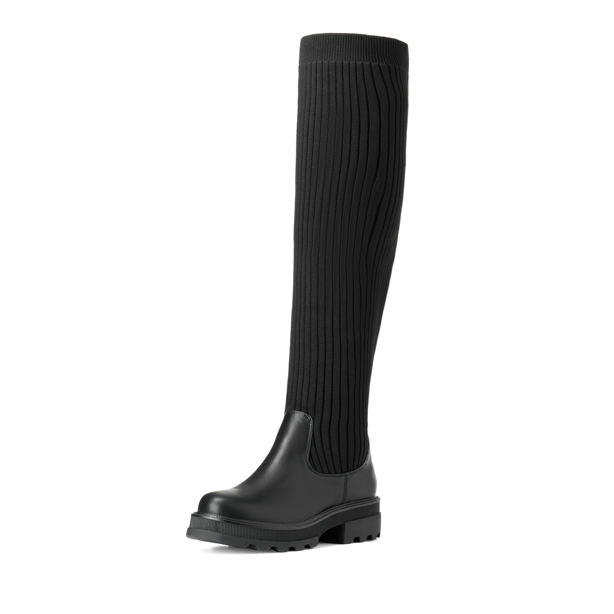Image of Women's Over The Knee Boots | Thigh High Fall Boots Adaptive Knit Shaft, Women Shoes