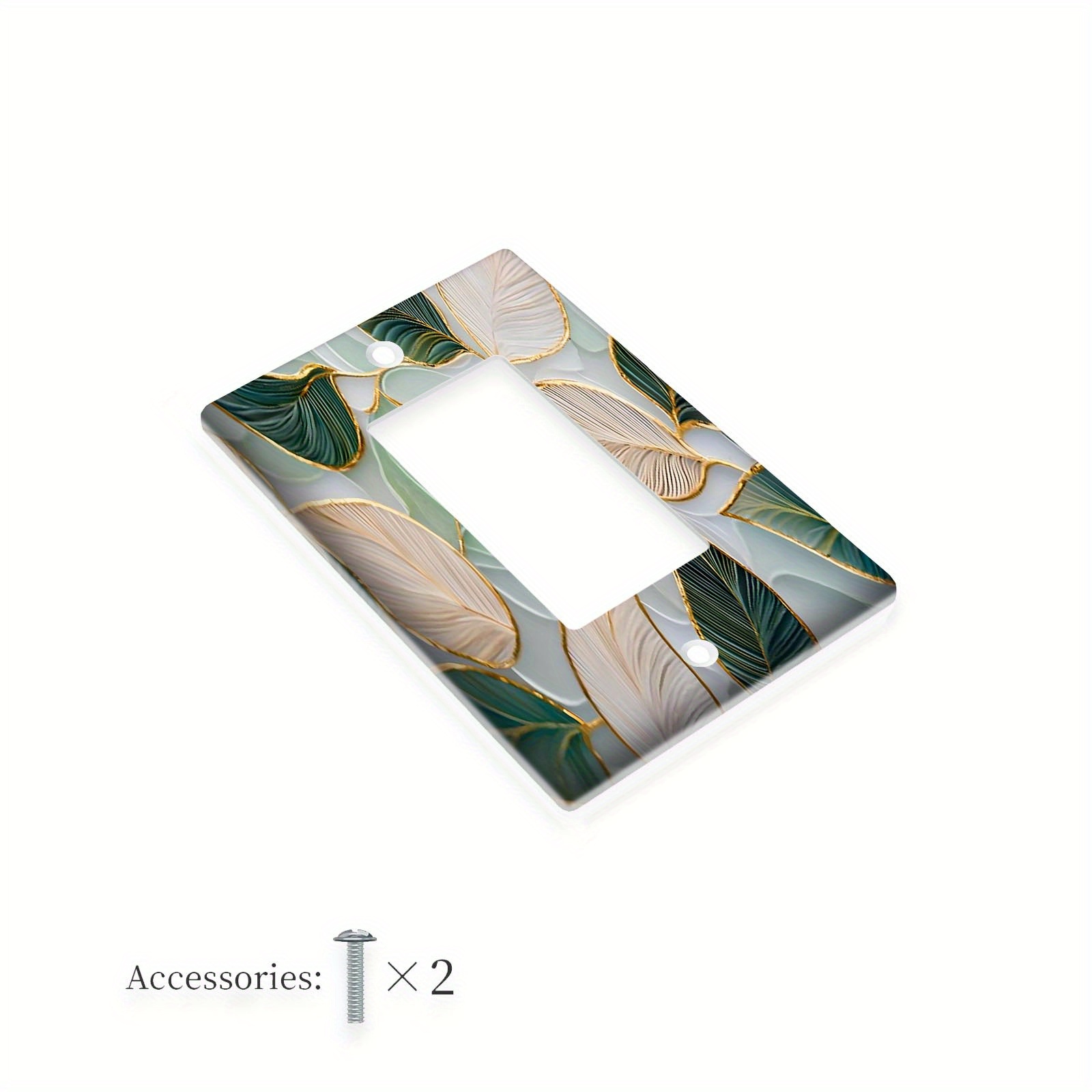 TEMU 1pc 1gang/2gang Luxurious Decorative Switch Plate For Kitchen Bathroom Bedroom Living Room Decor - Wall Plate Light Switch Cover