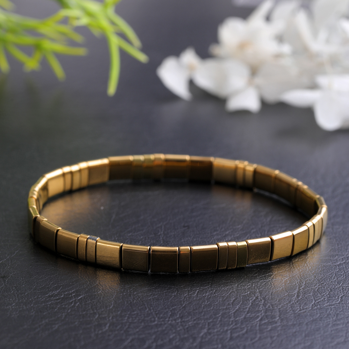 TEMU A Bohemian Style Glass Bead Tila Bead Beaded Bracelet Jewelry Suitable For Daily Wear Or As A Holiday Gift - Suitable For Parties And Beach