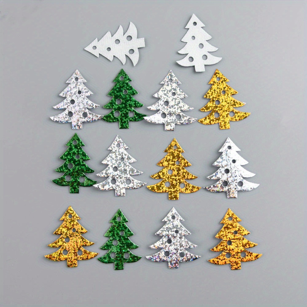 Image of 30pcs 3.4*4.0cm Christmas Embellishments Christmas Tree Sequins For Christmas Wreath Arransynthetic Gemstoneent Diy Craft For Christmas Ornament For Christmas Card Gift Tags