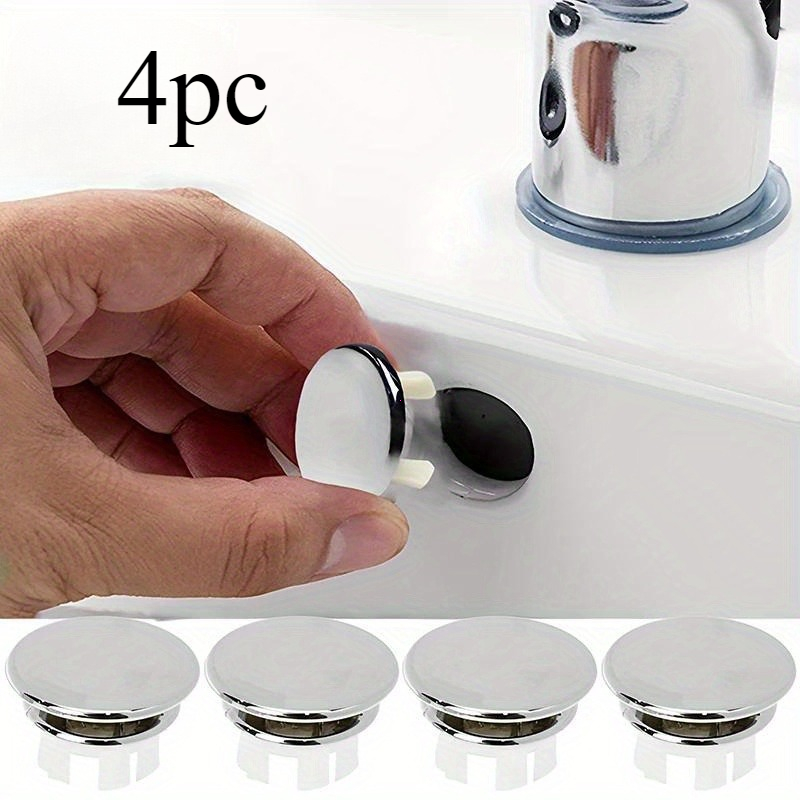 TEMU 4pcs Kitchen Bathroom Double Ring Sink Hole Overflow Cover, Basin Decorative Bathtub Drain Cover, Sink Washbasin Round Overflow Ring Stopper