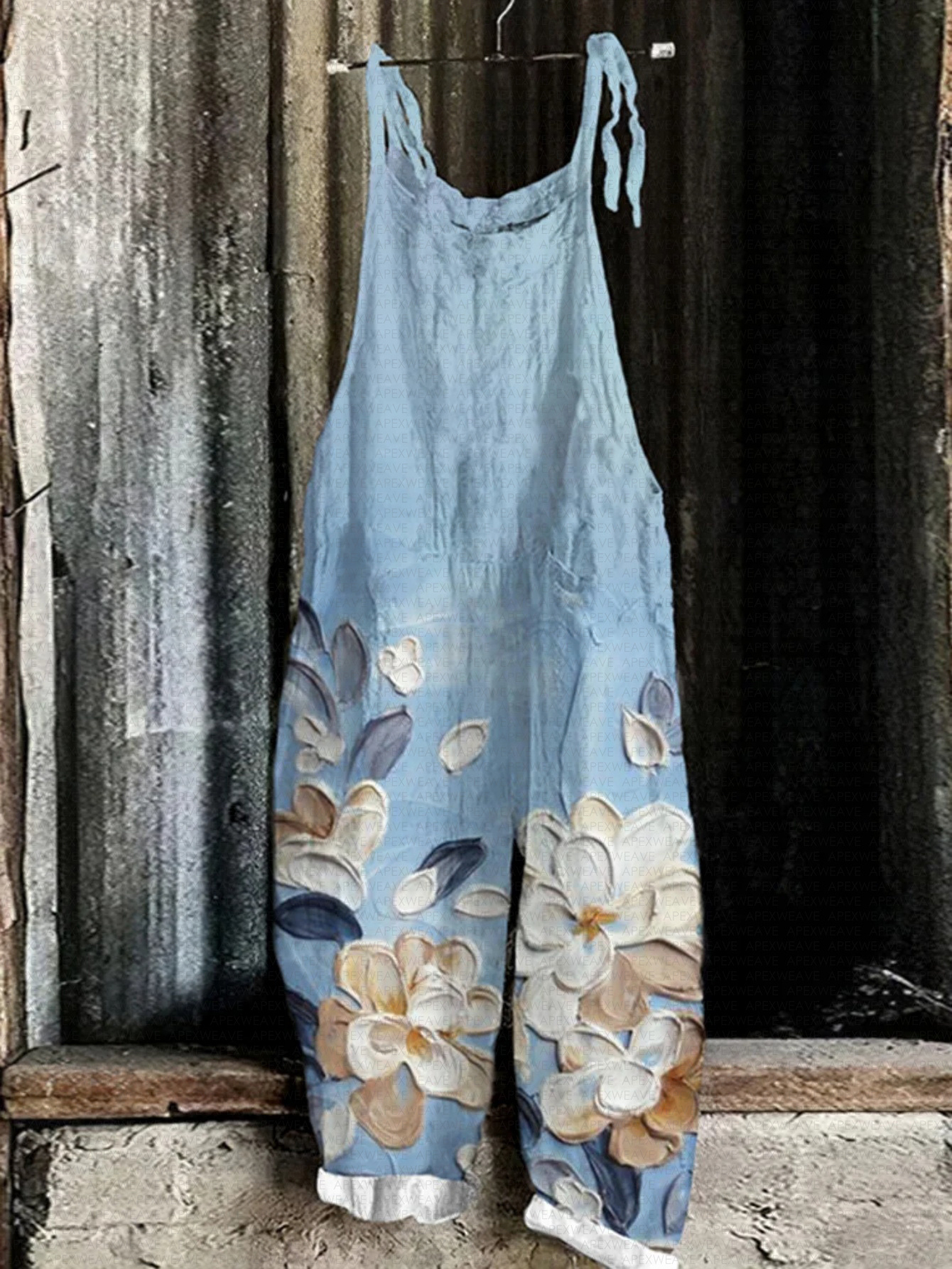 womens   printed jumpsuit for spring and summer tie detail design daily wear flattering and printed overalls   and cute casual stylish loose fit long pants summer trendy new style machine washable soft and  