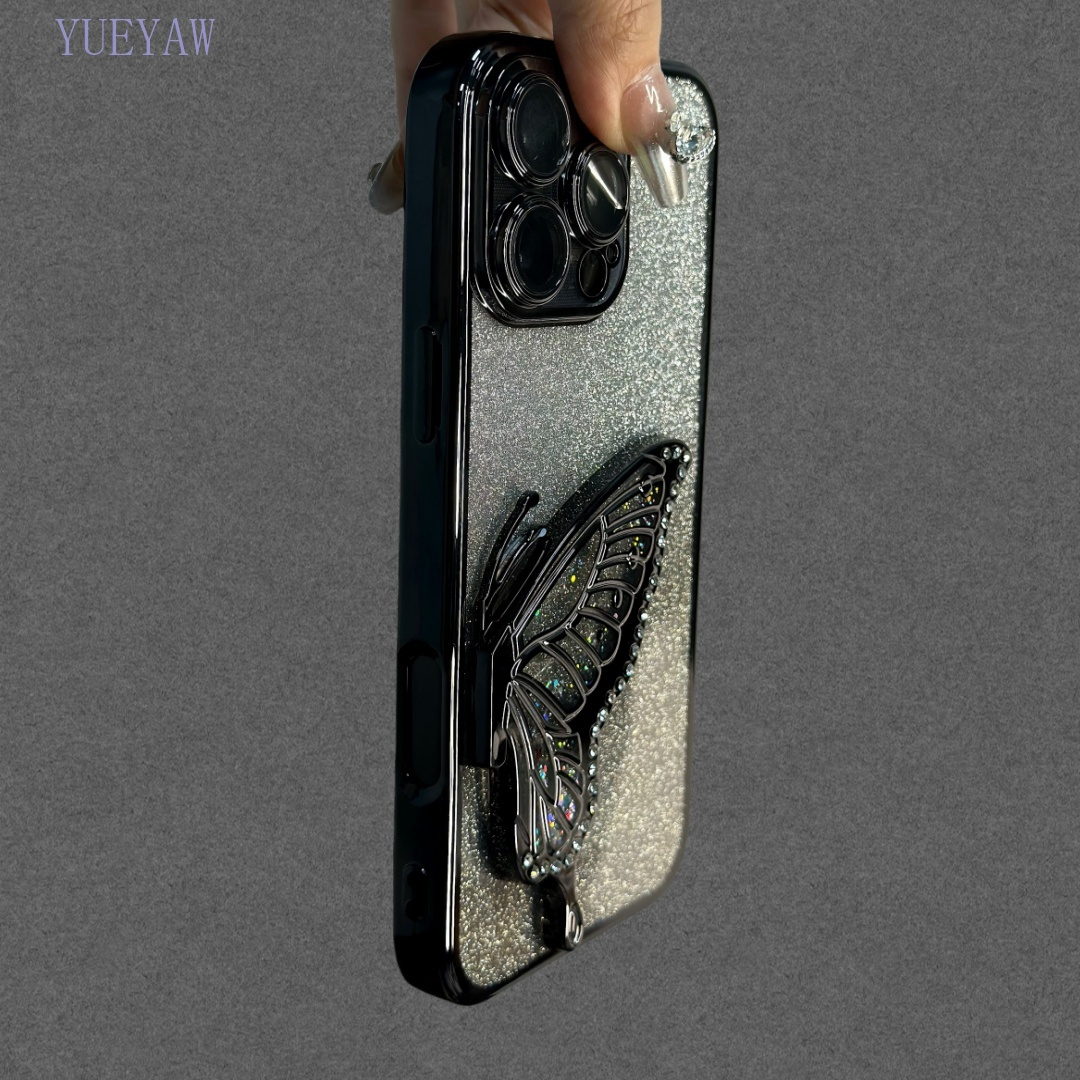 TEMU Premium Glitter Phone Case For Iphone 15/14, Transparent Full-body Protective Cover With Anti-drop Design - Compatible With Iphone 13, 16 Pro