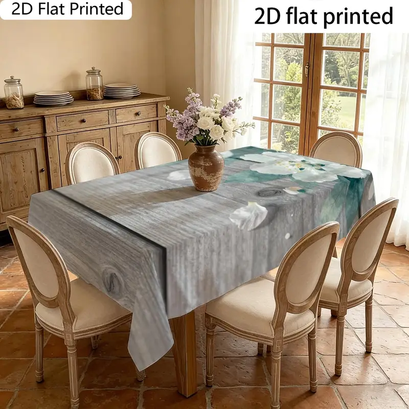 Tischdecke 1 Stück Tischdecke 2D Flach Leichter Blumen- und *-Druck Tischdecke Polyesterfaser Hochwertig * Stil Frischer Literarischer Stil Alle Jahreszeiten Wohnzimmer Esstisch Couchtisch