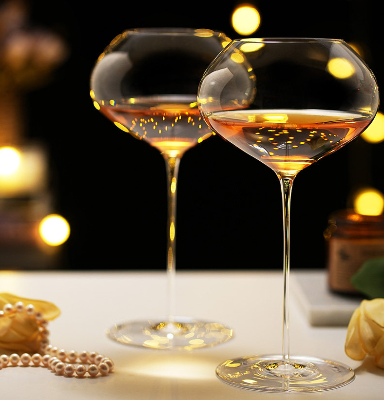 2er-Set ultradünne, herzförmige Burgunder-Weingläser, Kristallglas-Weinbecher für Rotwein, kreative, hochwertige *-Becher, Probierbecher, handgeblasen