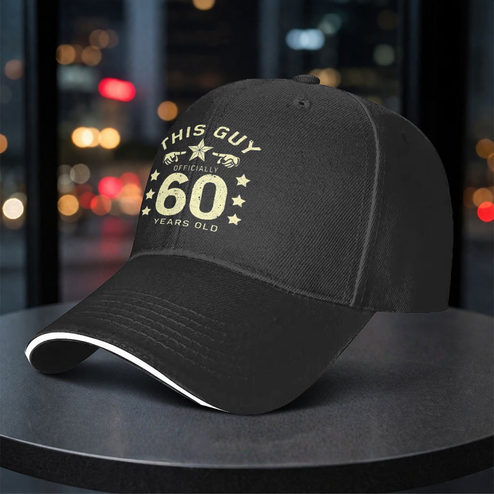 TEMU 1pc 60th Birthday Themed Baseball Cap For Men & - Adjustable Duckbill Hat Suitable For Weddings, Parties, Golf, Cycling, Camping - Lightweight