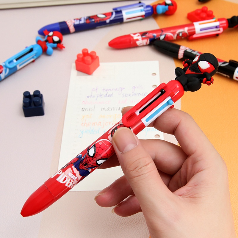 Random 1pc - 6-color Pen - A Creative 6-in-1 Pen With Smooth Writing And A Button Switch, Suitable For Office, Home, Diaries, Travel, Drawing, Perfect As A Gift For Students