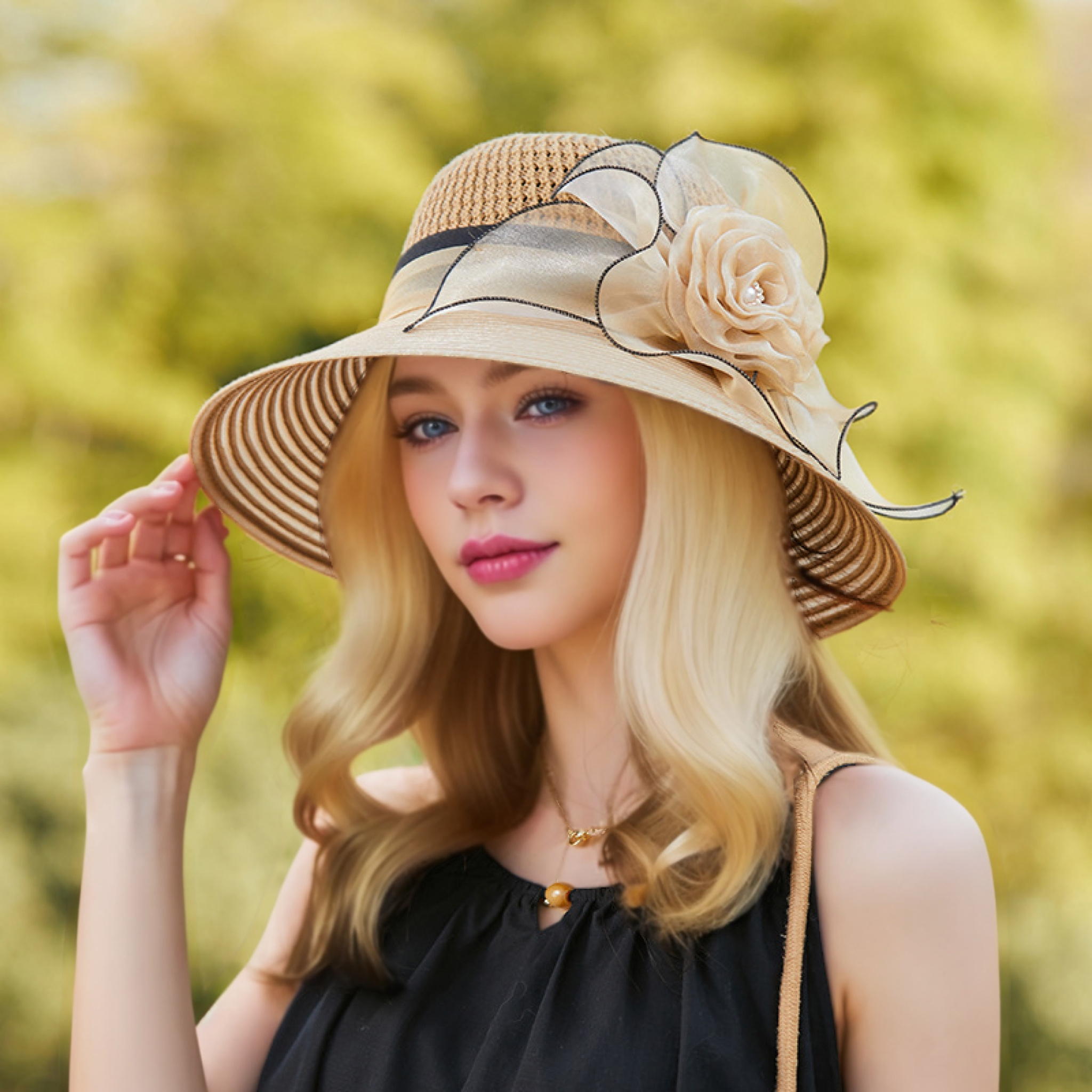 TEMU Hat Women's Spring/summer Fisherman Hat Fashion Flower Beach Bucket Hat Trendy