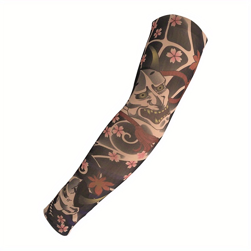 TEMU 2pcs Arm Sleeves With Tattoo Patterns, Cooling Arm Sleeves. Suitable For Blocking Sunlight In Summer, Portable And Versatile. Ideal For