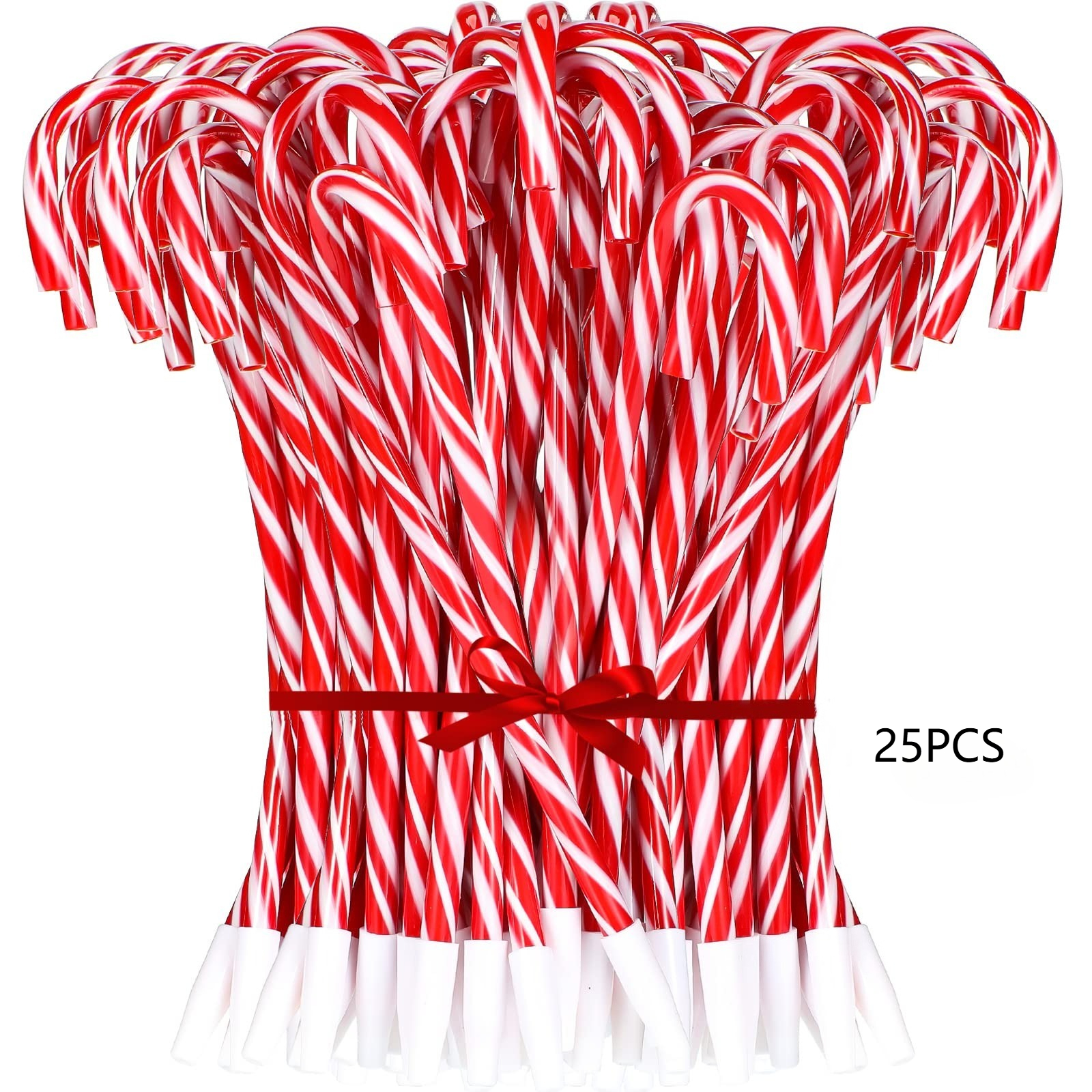 TEMU 25 Candy Cane Designed Ballpoint Pens With Plastic Twist Caps, Holiday Gifts, Christmas Presents, Office Supplies, Stocking Stuffers, Christmas