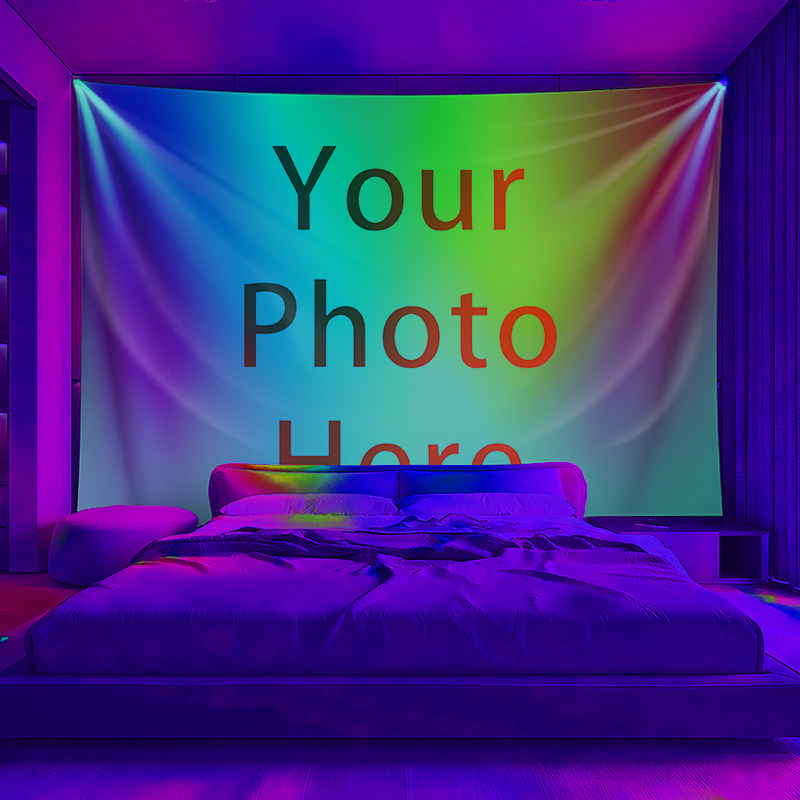 TEMU Individuelles Wandstoff-Dekor zur Aufwertung Ihres Wohnambientes – UV-reaktiver Effekt, für Wohnzimmer, Schlafzimmer, Partys festliche