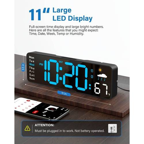 reloj digital de pared, reloj digital con pantalla y control remoto, relojes led con alarma, , , , humedad, auto dst, , para sala, dormitorio, , ( )