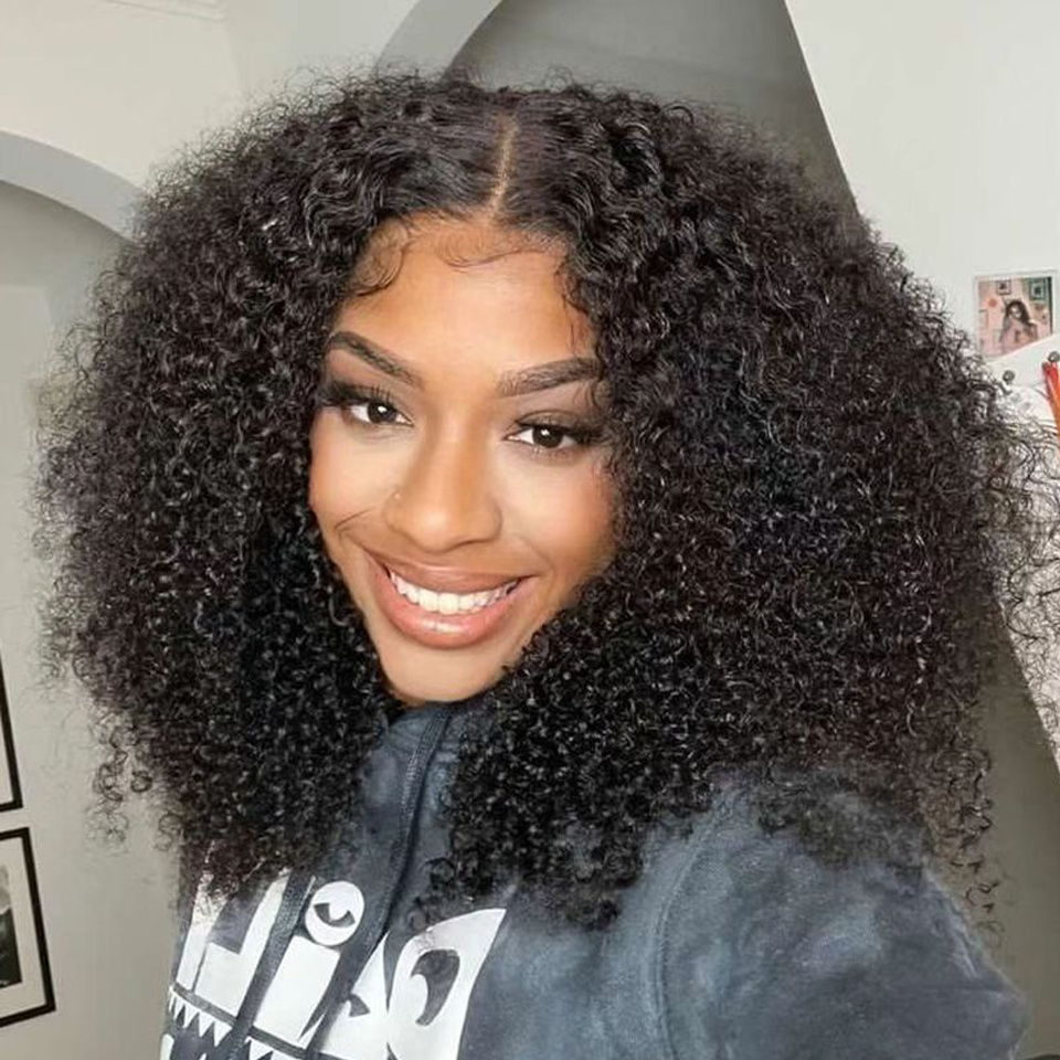 TEMU Afro Clip Ins Extensions de cheveux humains réels et naturels pour femmes, 8 pièces avec 20 clips, 120G Couleur noire naturelle