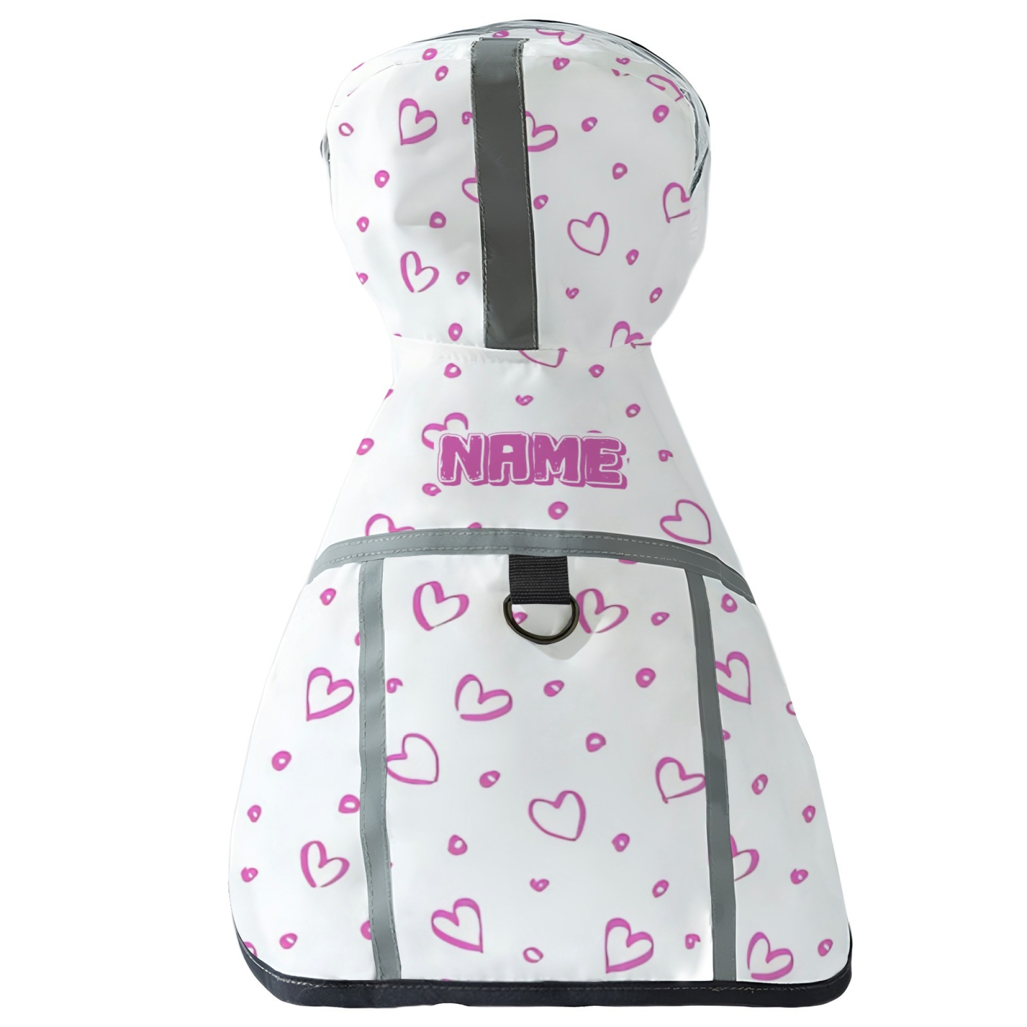 TEMU Diy Custom Name Text Personalized Pet Raincoat, Lightweight Universal, , Suitable For Pet , Wear-resistant And Soft Fabric. Machine Washable,