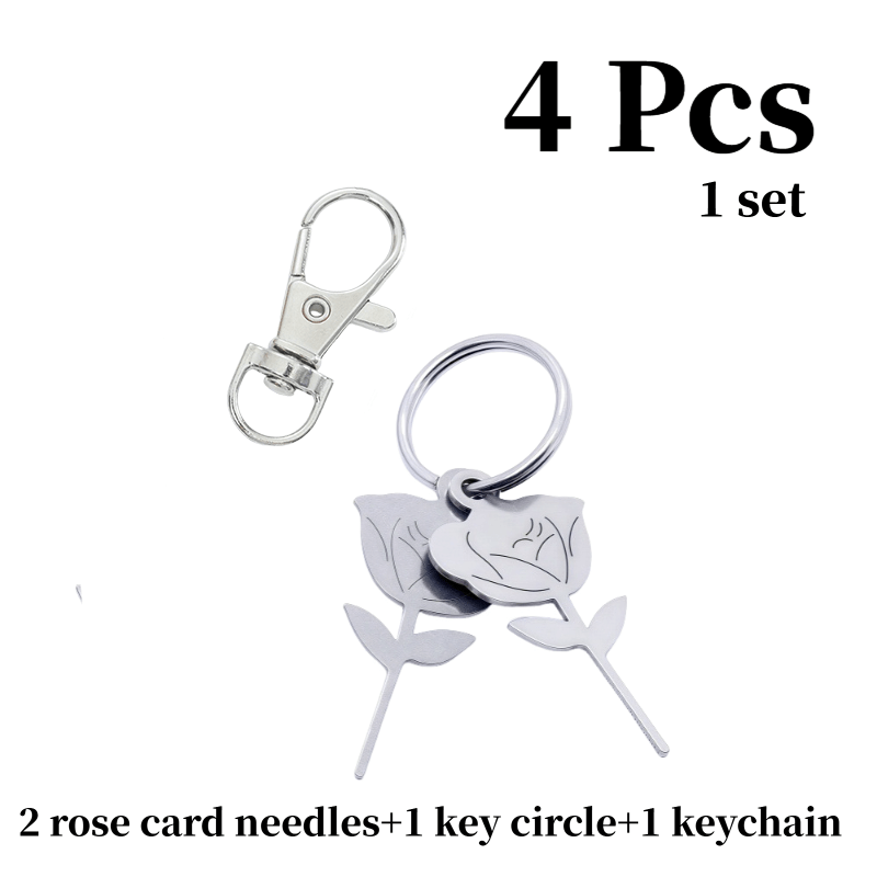 TEMU 4pcs Set Of Retrieval Needles, Stainless Steel Sim Card Retrieval Device, Mobile Phone Top Needle, Portable Keychain, No To The Phone, No Prick