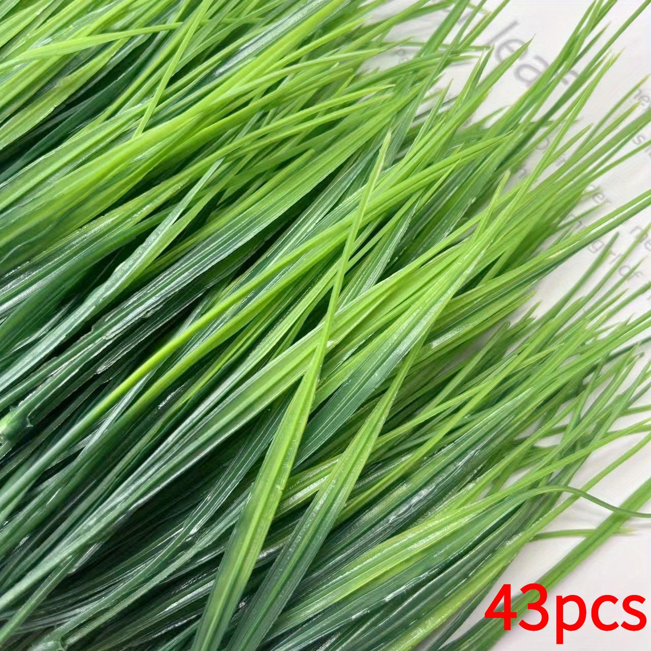 Image of 43pcs Artificial Grass - Uv Resistant, Ideal For Crafts And Floral Arrangements, Perfect For Indoor/outdoor Decor, Decor With Woven Basket Display, Desktop Greenery | Clumps | Uv Resistant Plants