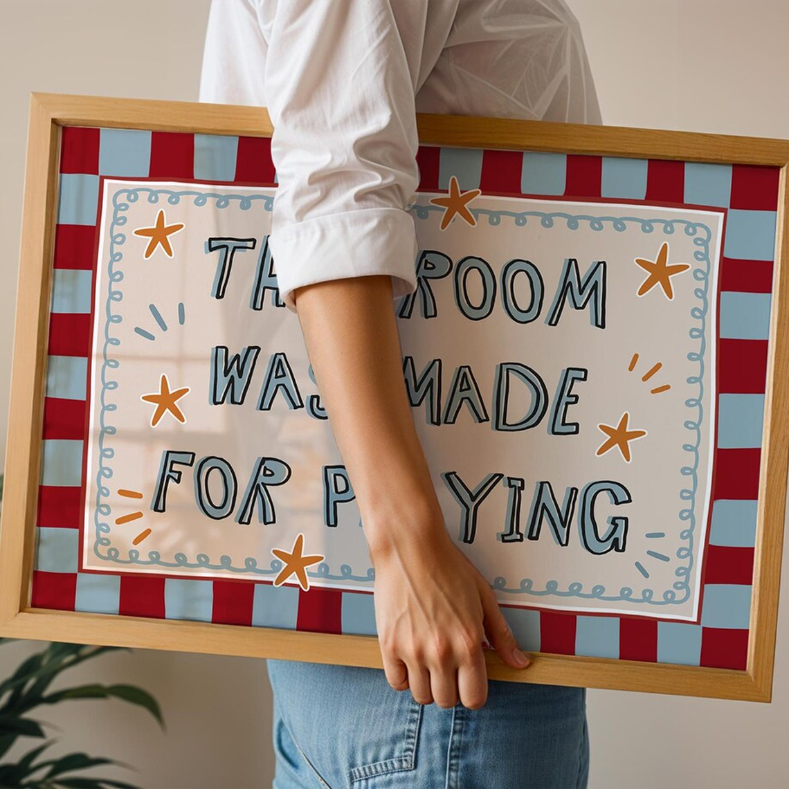 TEMU 2d Flat, Retro Style Wall Arts Playroom Posters This Room Was Playing Canvas Prints Wall Decor Canvas Art Print For Bedroom Living Room Playroom