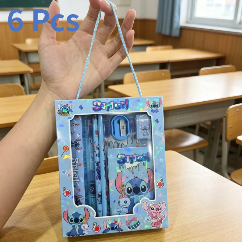 Conjunto de papelaria Stitch (6 peças)