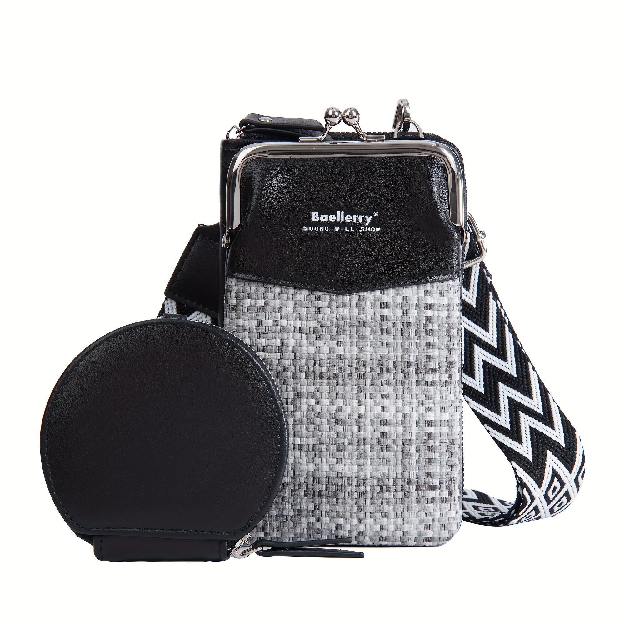 TEMU 's New Mini Women's Phone Bag Features Contrast , Fashionable Shoulder Bag With Ethnic Style Shoulder Strap, Versatile Crossbody Bag For Mother