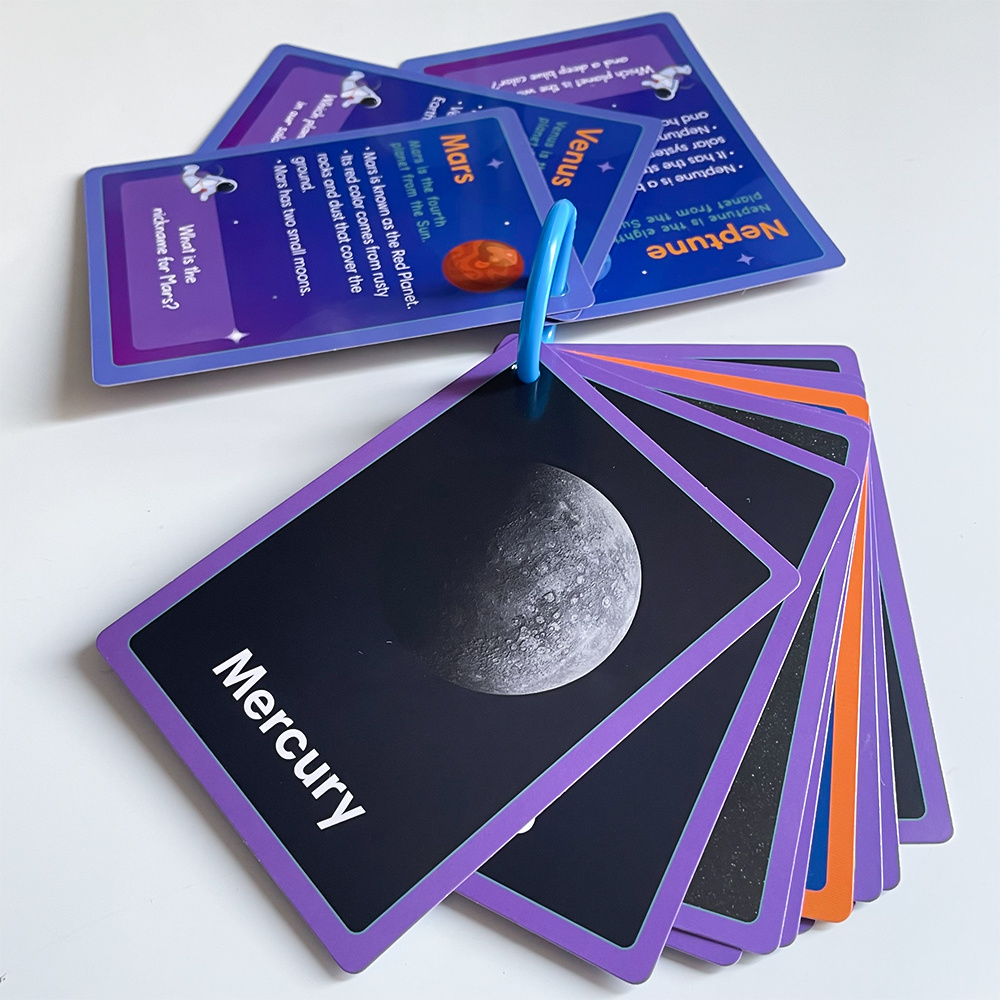 Solar System Learning Flash Cards - 15 Double-Sided Set