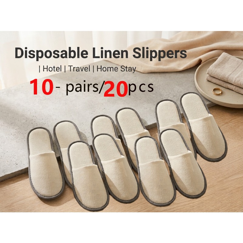 TEMU 10 Paires de Pantoufles de Bain SPA, Pantoufles Jet Antidérapantes, Lavables et Réutilisables, Convient aux Femmes et aux Hommes, Maison,