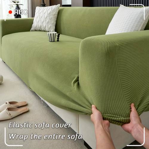a stretchable full cover sofa cover non slip pet friendly machine washable featuring a modern jacquard design suitable for office and living room decor for office decoration modern sofa cover elastic closure sofa cover
