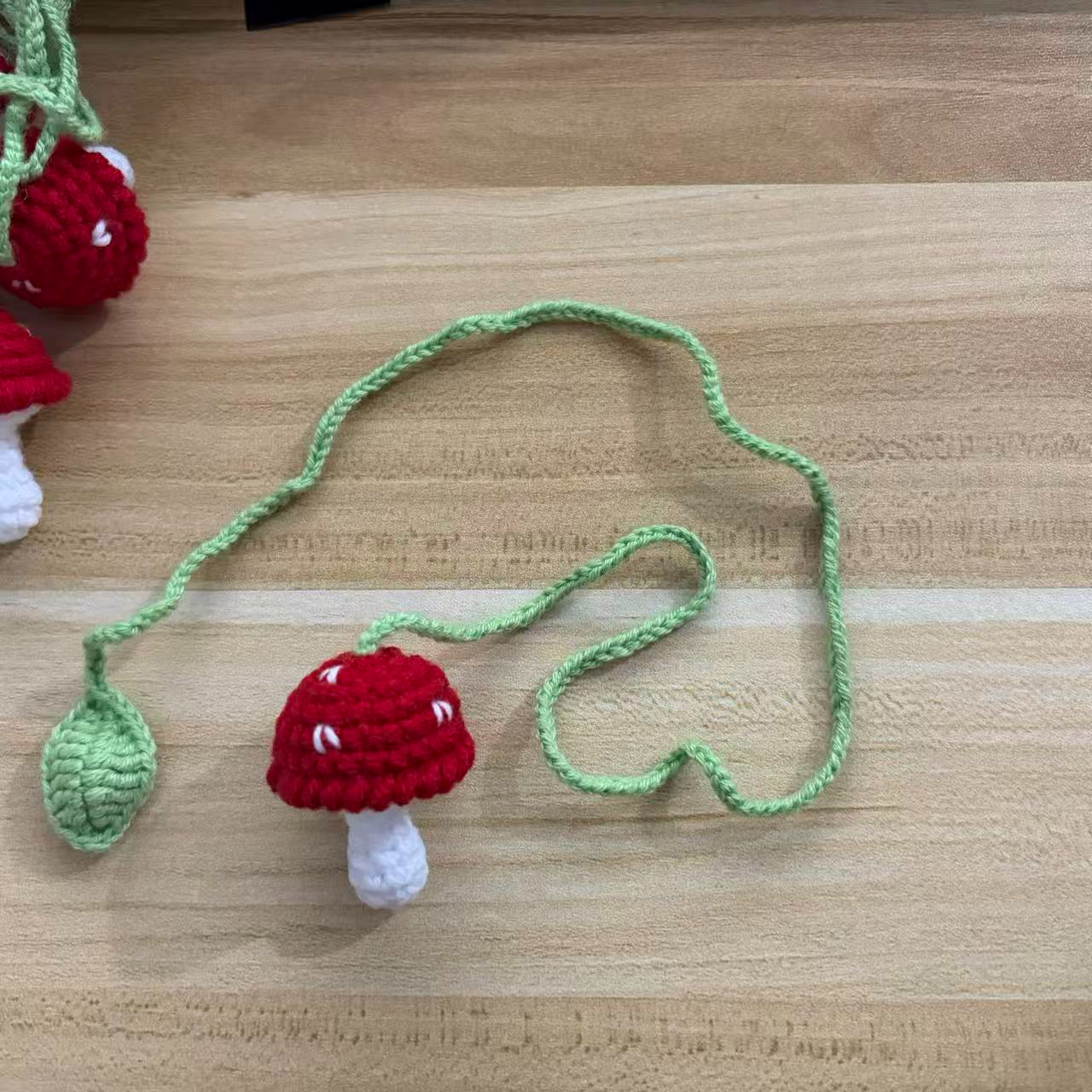 TEMU 1pc Handmade Crochet Red Mushroom Curtain Tie-back; Suitable For Craft And Gift Packaging, Ideal For Valentine's
