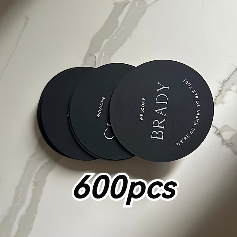 TEMU 200/400/600pcs Custom Photo/text/logo Paper Coasters - 350gsm Thick Art Paper Drink Coasters, Cards With Self- Design, Suitable For Weddings,