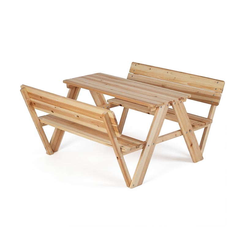 Image of Outdoor Wooden Picnic Table For Kids, Featuring A Activity Set With 2 Integrated Benches, Perfect For Furniture, In End