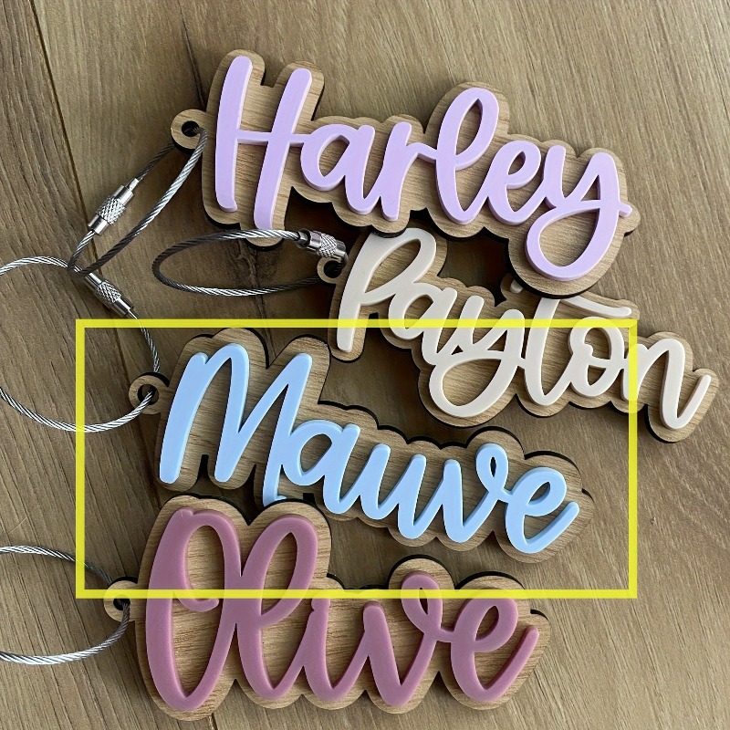 TEMU Llavero personalizado de acrílico con letra o abreviatura - Colgante personalizado con o con anillo de metal, resistente y , para mujeres - un