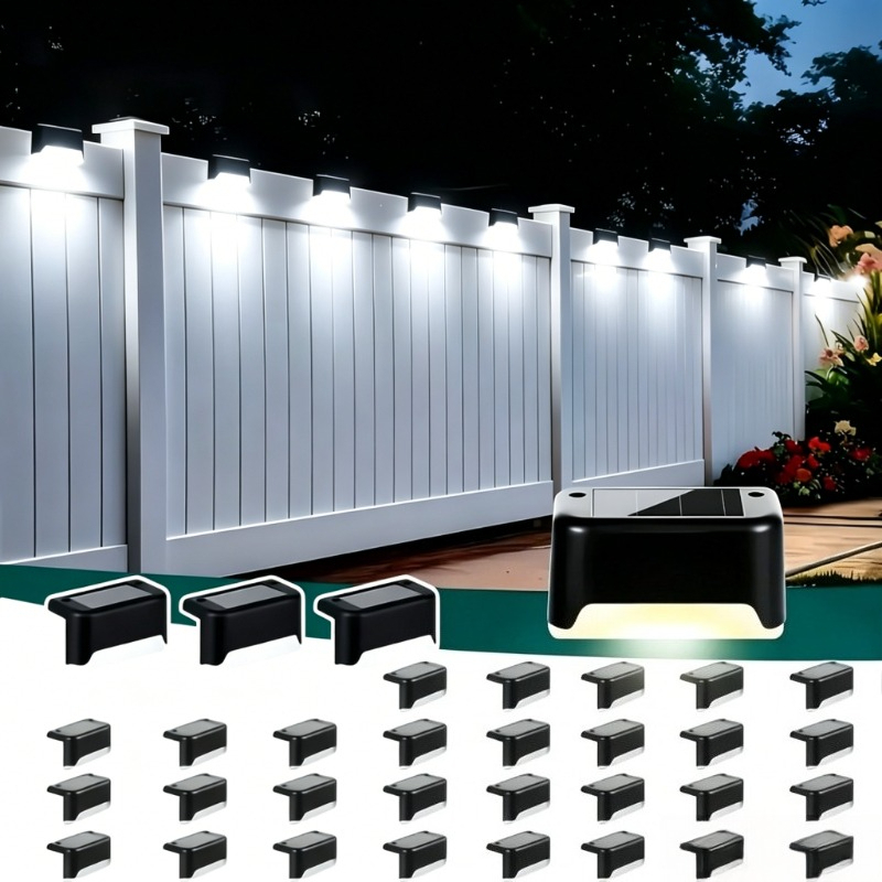 TEMU 18pcs Solar-powered Led Ground Lights | Auto , Ip55, 24h Lighting | Perfect For Commercial Stairs, Fences And
