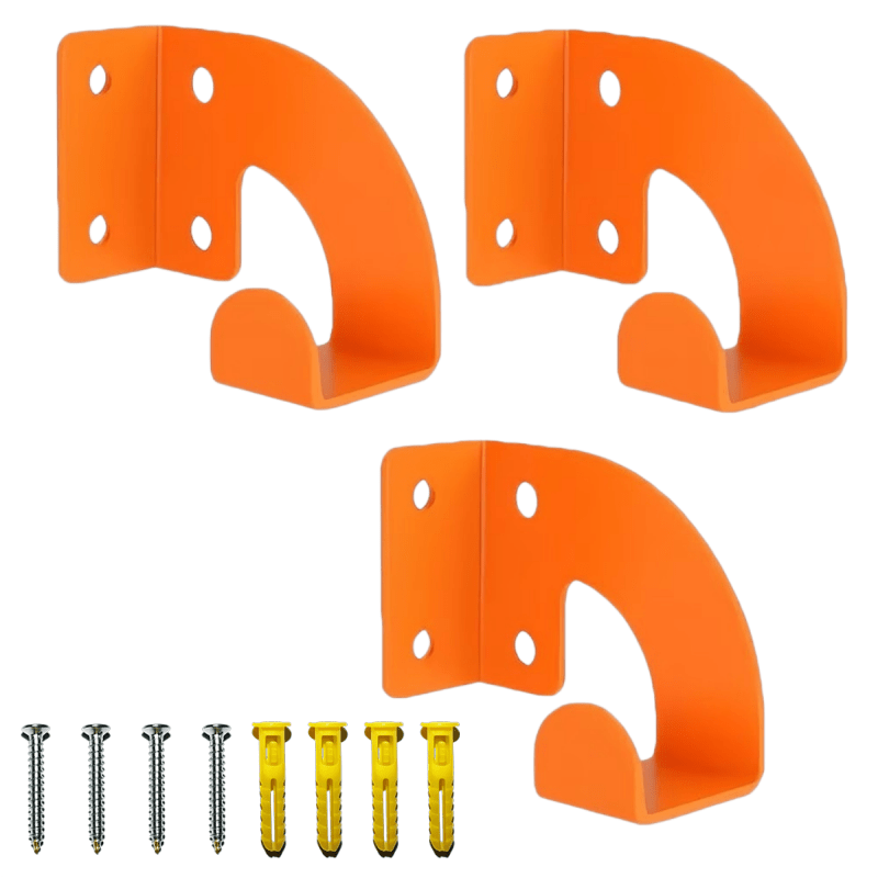 TEMU 3pcs Heavy Duty Chainsaw Wall Mount Holder With Locking Hook, Stainless Suitable For Gas & , Installation Garage Shelf Rack, Lockable Storage