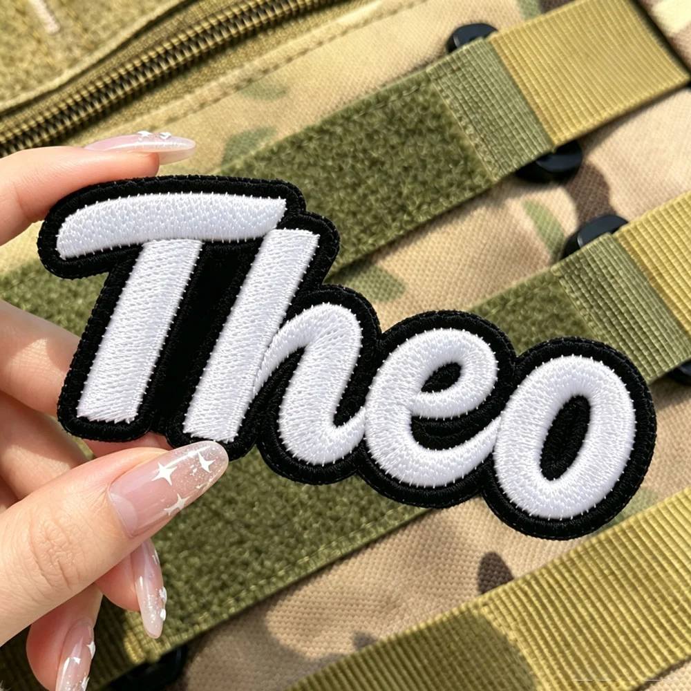 TEMU Custom Personalized Name Embroidered Patches, Outline Bubble Letter Iron-on Name Labels, Large Multicolor Fabric Appliques With Dense Reinforced