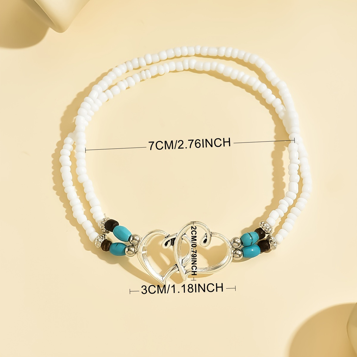 4pcs Boho Chic Beaded Anklet Set with Adjustable Elastic Cord