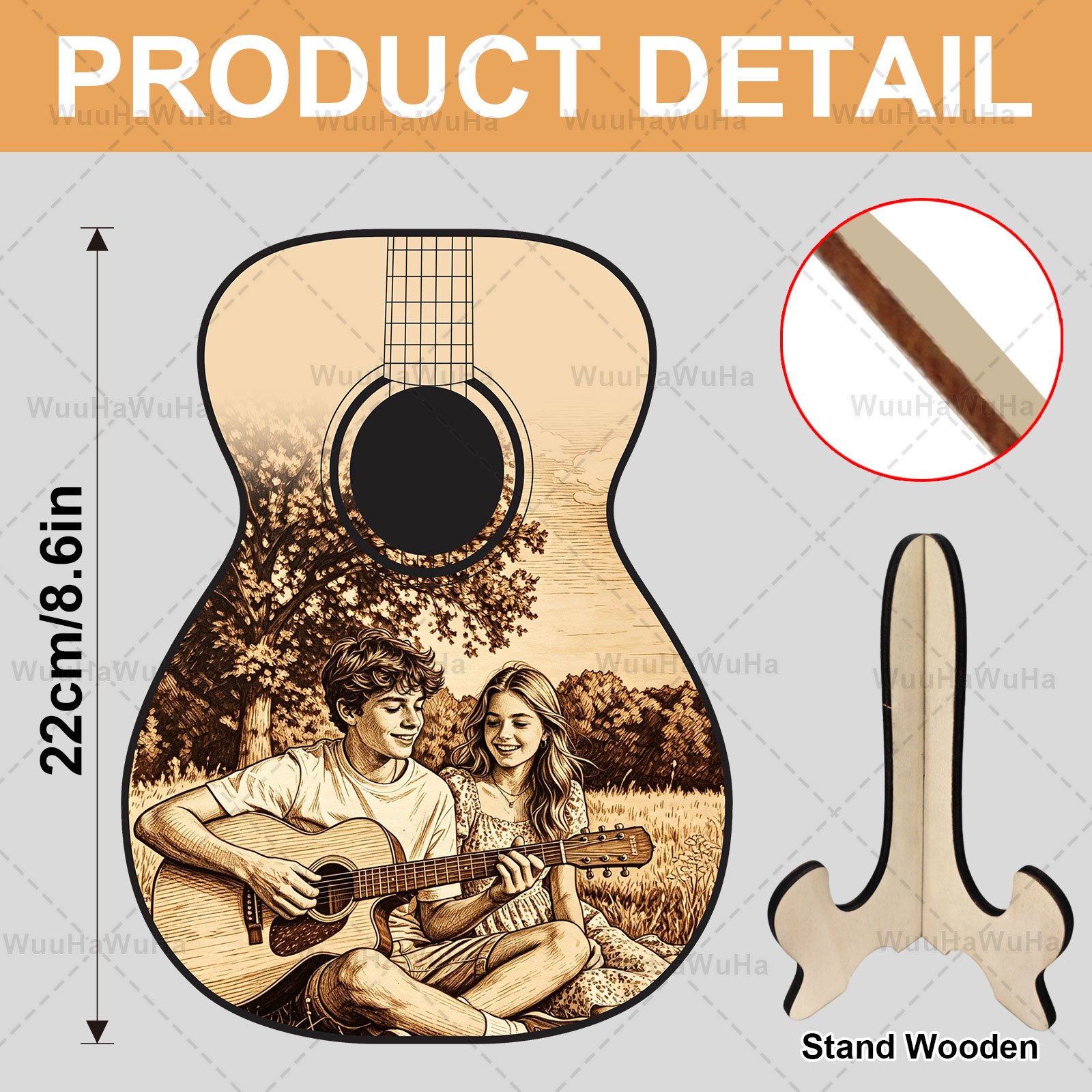 TEMU 1 pieza de accesorio personalizado para fotomatón, recuerdo fotográfico con forma de guitarra, accesorio personalizado para fotográfico estilo