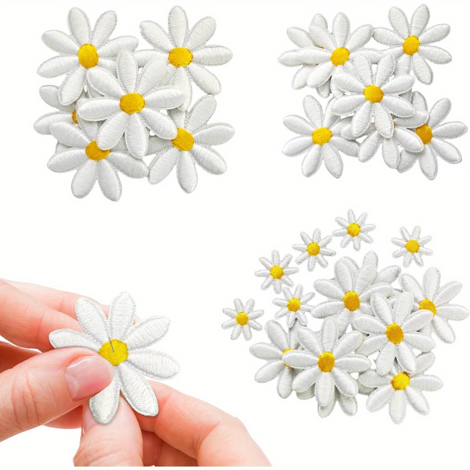 Small Daisies Flower patches Sew on Daisy appliqués/ Size 1