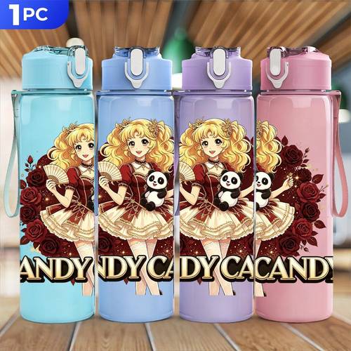 1pc brown candy 750ml 26oz colorful plastic sports water bottle leak proof with up lid lightweight durable large capacity reusable suitable for office gym outdoor sports running halloween christmas valentines day