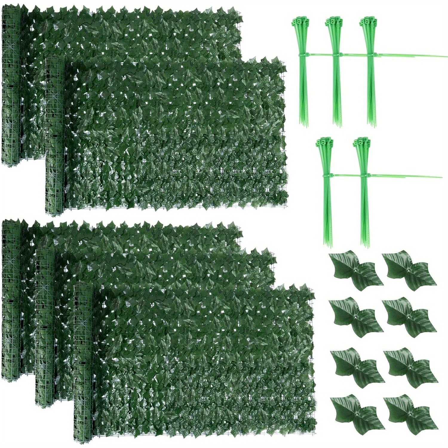 TEMU 3X1m Clôture Artificielle en Lierre, Treillis de Jardin avec Feuilles Artificielles, Rouleau de Treillis d'Intimité pour Balcon, Mur Extérieur,