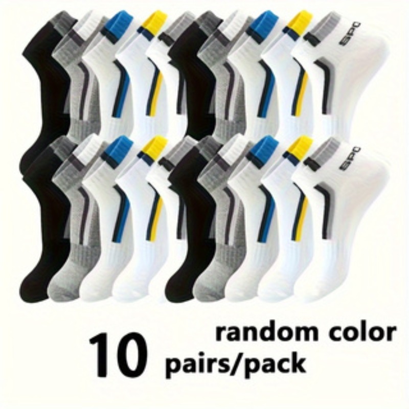 E-shop 40 Stück (20 Paar)/20 Stück (10 Paar) Sommerliche dünne Unsichtbare Socken für Herren in zufälligen Farben, kurze Crew-Socken, schwarze