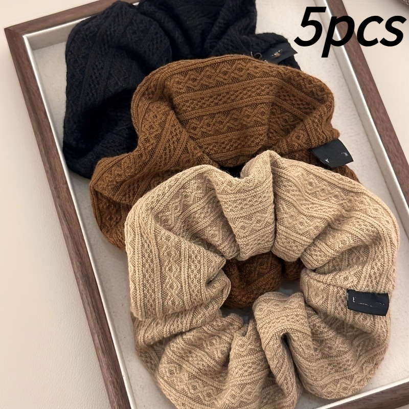 TEMU Autumn/winter Texture Large Loop Hair Tie Set, Tone Hair Accessories, -resistant Hair Ties, Women' Ponytail Holders, Gentle Style Headband