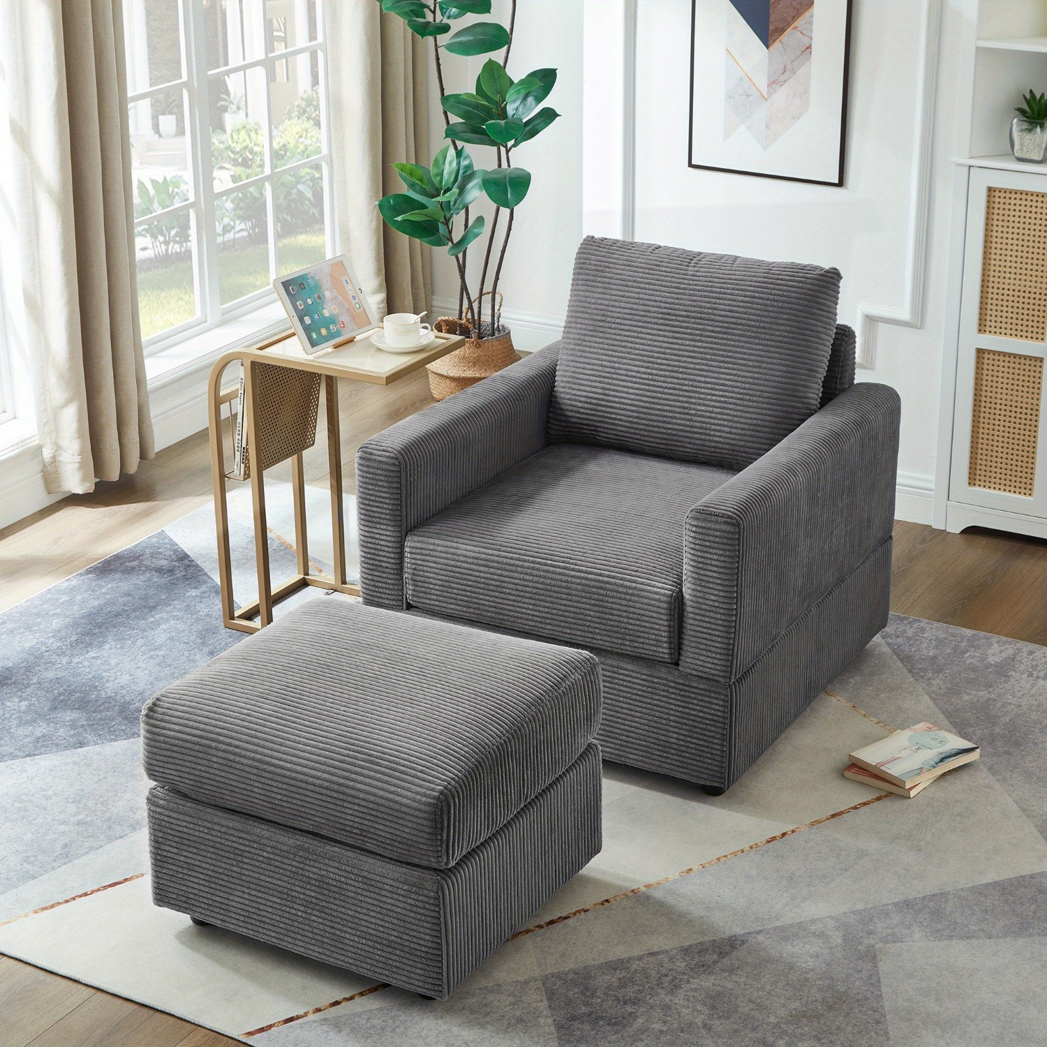 Housse Pouf Poire Et Repose-Pieds - En Tissu Doux Et Lavable - Remplissage Non Inclus - Blanc