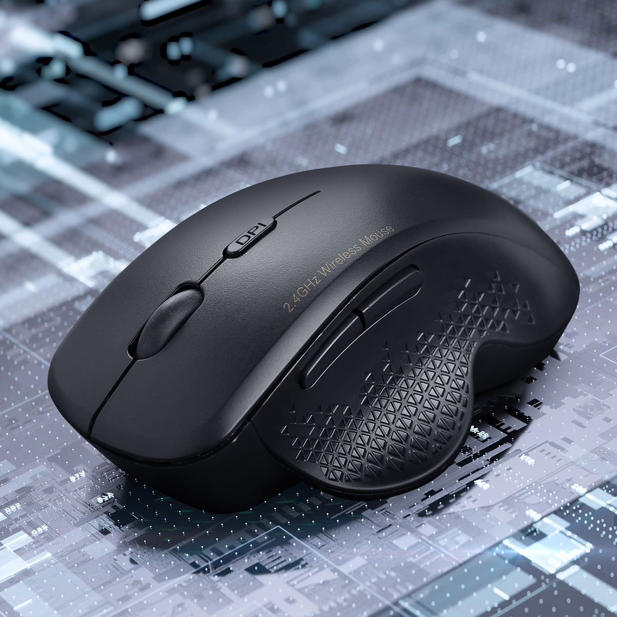 Wireless Mouse, 2.4G USB Computer Mouse, Ergonomic Optical Mouse, 6 Buttons, Plug and Play, Long Life, Portable Mouse for PC, Laptop, MAC, Chromebook, CONGDI