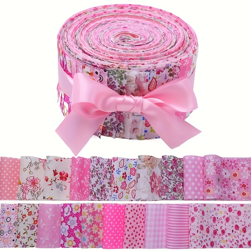 

40 pièces de Tissu avec Différents Floraux, Adaptées pour Vêtements Faits Main DIY, Patchwork et Fournitures de Couture