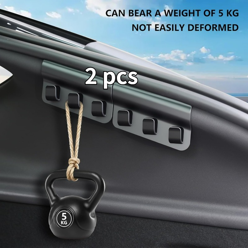 TEMU 2pcs Trunk Hooks Compatible With And Dujong Version; This Multifunctional Car Hook Not Secures Items But Facilitates Organizing Shopping Bags,