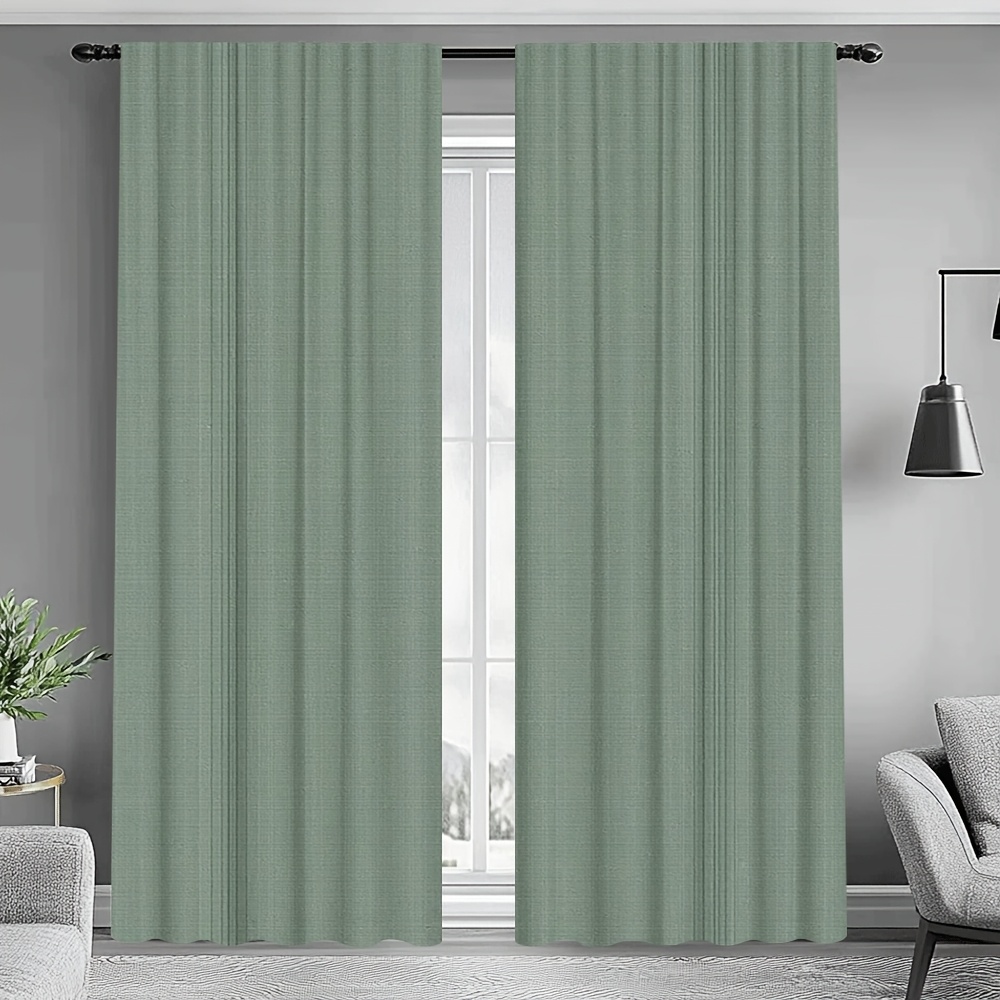 TEMU 2d Flat - 2d Flat - Set Of 2 Ocean Stripe Door Curtains For 2d Flat Print, Ideal For Bedroom, Office, Kitchen, Living Room, Study, And Aesthetic