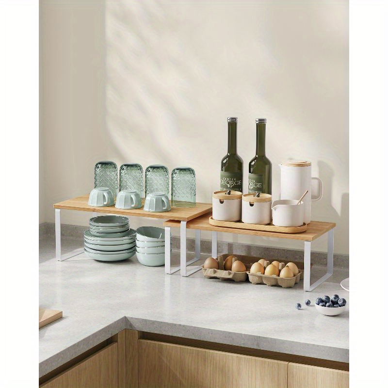 TEMU SONGMICS Étagère de Rangement pour , Rangement de Cuisine, Ensemble de 2 Étagères de Comptoir de Cuisine, Support à Épices, Empilable,