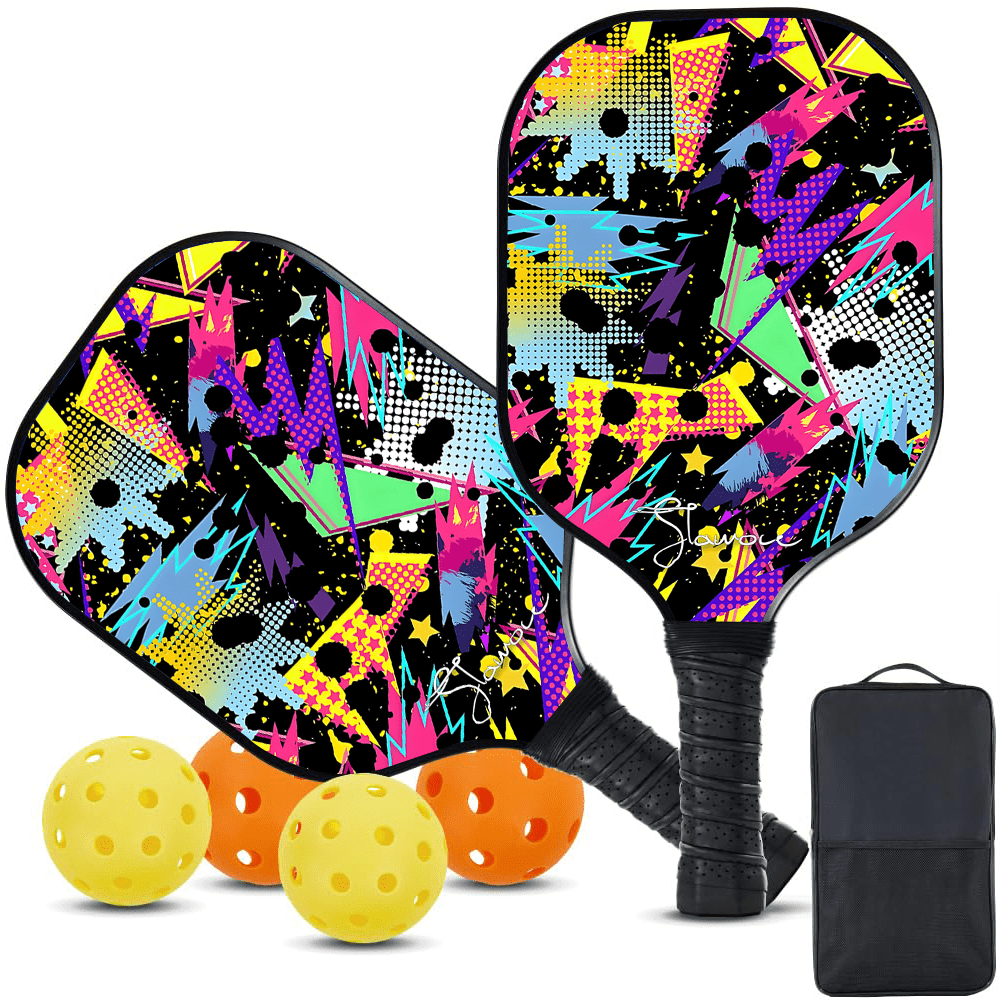 TEMU Fiberglass Pickleball Set Of 2 Paddles With 4 Balls, Portable Carry Bag, Pickleball Paddles, Pickleball Rackets With Id 60530-15041517