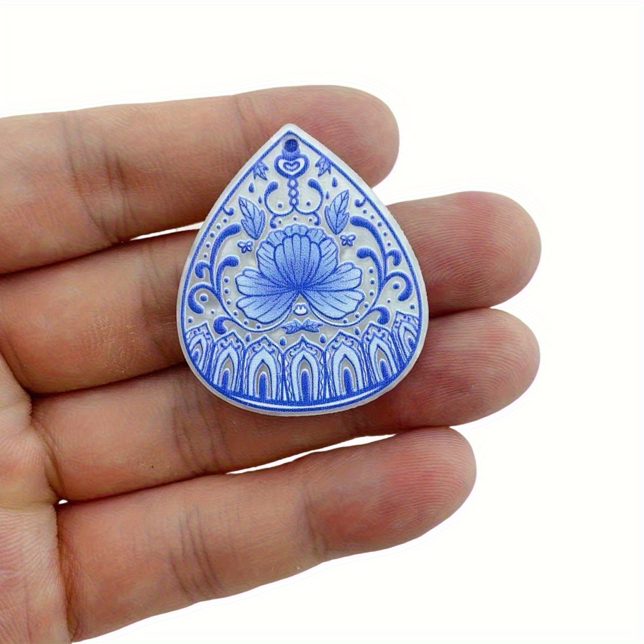 6 Acrylic Chinese Style Relief Pendants for Keychain Earrings