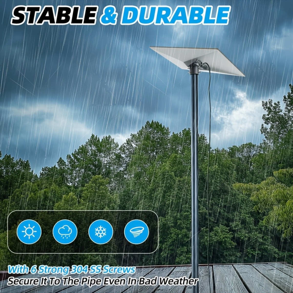 Kit de Montage Starlink Gen 3 Compatible pour Parabole Standard & Support V3 - Montage sur Poteau avec Base Stable, Système de Fixation pour Antenne Dishy, Compatible avec le Service Internet par Satellite Starlink